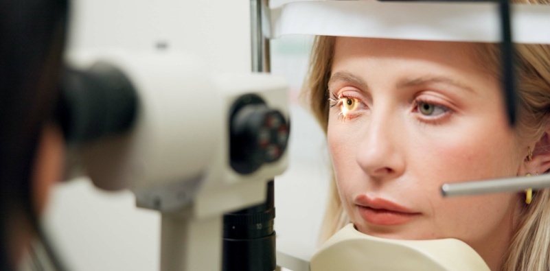 lady having an Eye Exam