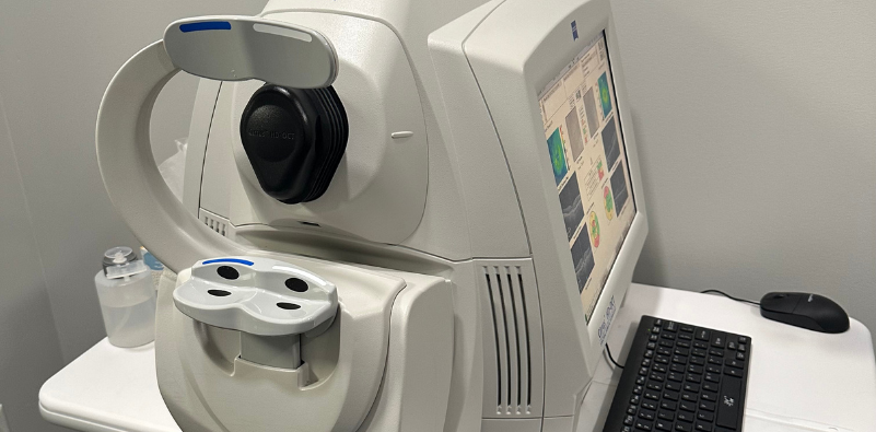 An OCT machine at the Kvitle Eye Care Associates office